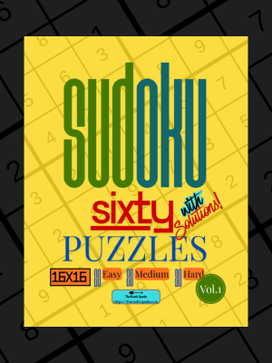 Sudoku Printable Puzzle Book PDF | 60 Puzzles AND Solutions [16X16 GRID | 20 EASY | 20 MEDIUM | 20 HARD | VOL.1] Instant Download